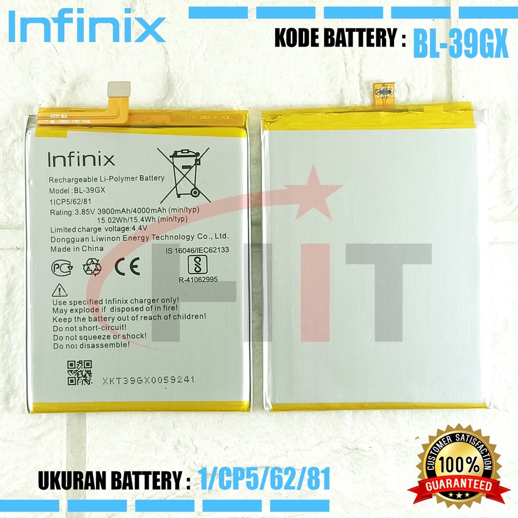 Baterai Battery Infinix BL-39GX / Hot S3 X573 , Hot 6 Pro X608