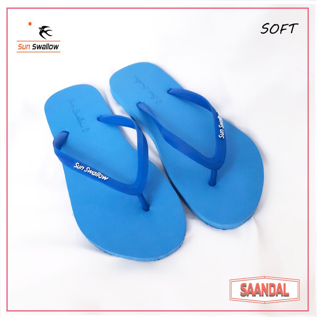 Sandal Jepit Wanita Sun Swallow Lady Ladies Soft Warna Polos Karet Tidak Licin (Bisa Satuan COD)