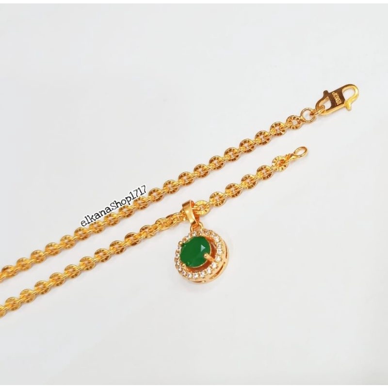 KALUNG LINGKAR PERMATA DIAMOND OLIVE GOLD LAPIS EMAS 18K ANTI KARAT