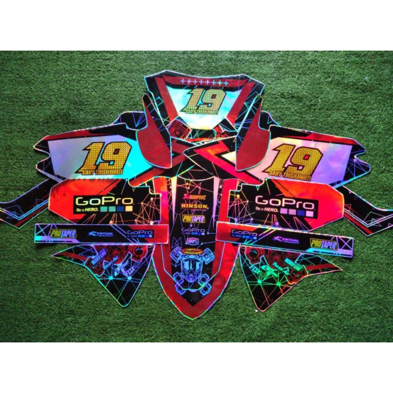 Decal Sticker KlX BF Full Chrome Hologram/Pelangi(Dtracker, KLX BF 150, KLX S )Desain