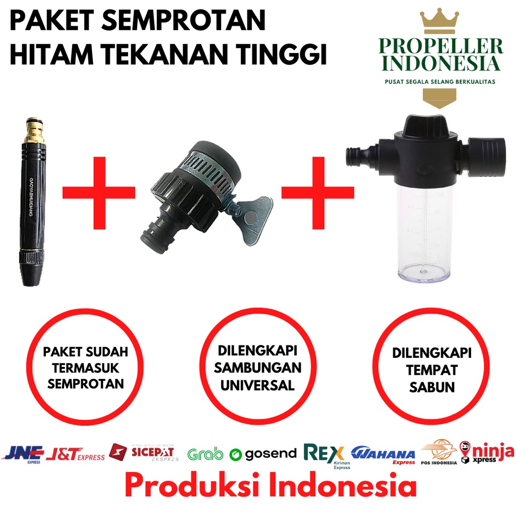 Paket Semprotan Tekanan Tinggi + Sambungan Universal dan Tempat Sabun