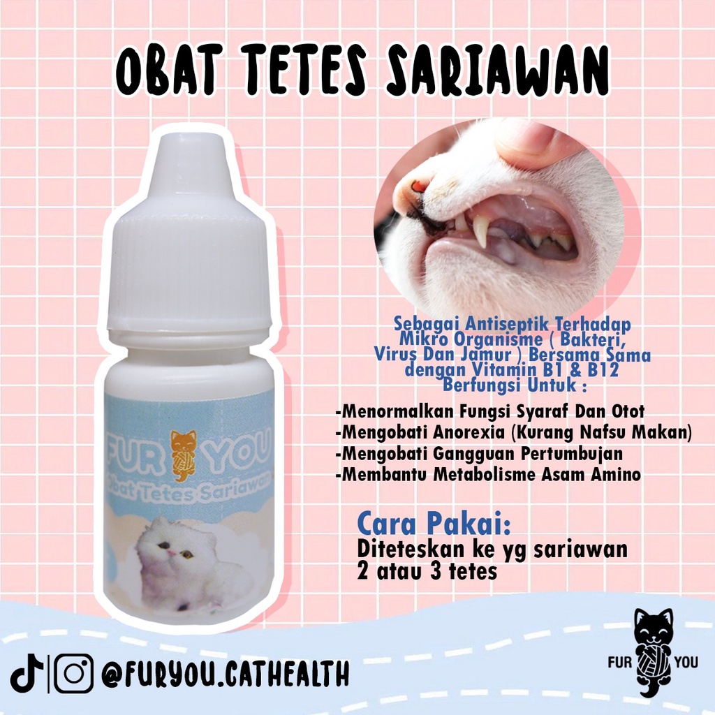 Tetes Sariawan Obat Sariawan dan Bau Mulut Gusi Merah bengkak Anabul kucing ampuh drop