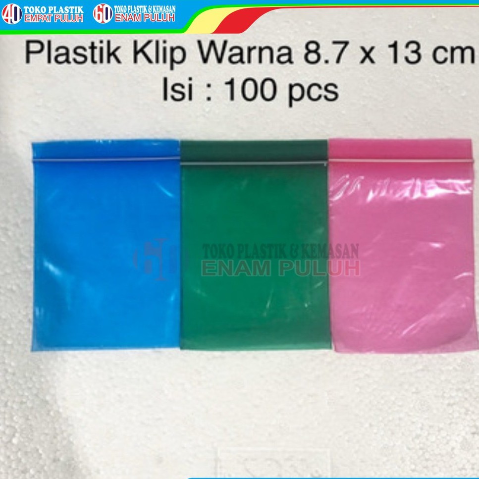 Klip plastik klip warna obat merah pink hijau biru 8.7x13 8.7 x 13 13x8,7 13 x 8,7 100 pcs polos