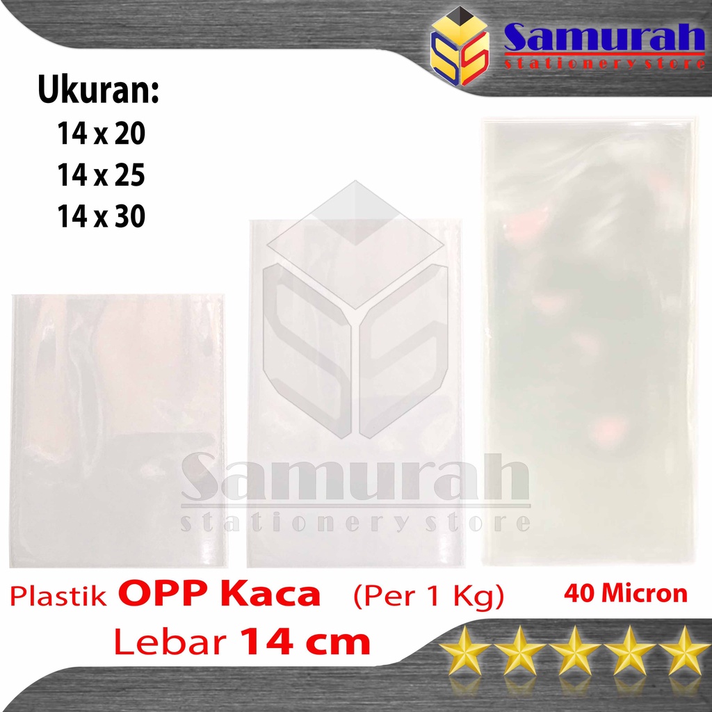 Plastik OPP Kaca Lebar 14 x 20 cm Double Press Bening / Plastic Souvenir Ukuran 14x25 Double Press -