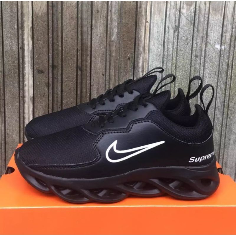 ( BISA COD ) SUPER PROMO Sepatu Sneaker Nike121 Running Full Hitam ORIGINAL