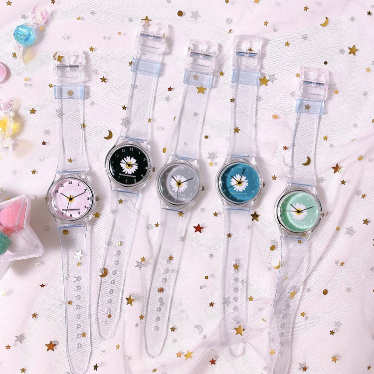 Jam Tangan Elektronik Jelly Transparan Motif Kartun Untuk