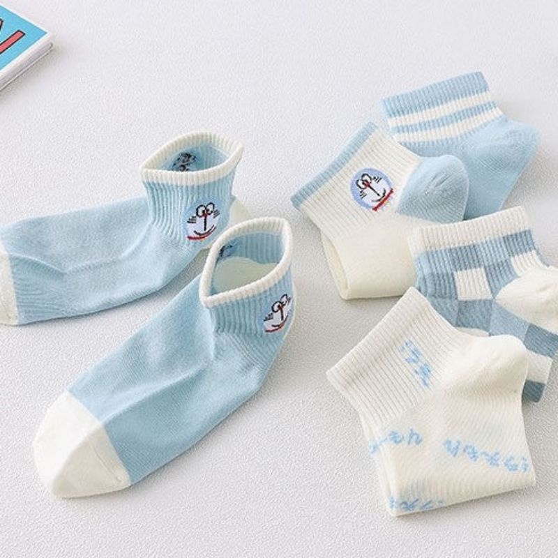 [COD] Kaos Kaki Pendek Import Ala Korea Motif Karakter Kartun Biru Cute Kaos Kaki Fashion Import Kaos Kaki Pendek Wanita