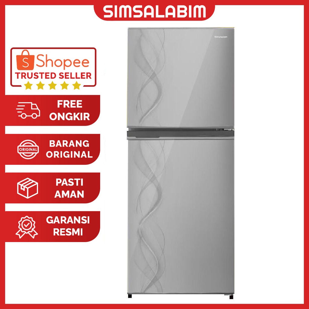 SHARP KULKAS SJ-237ND-AS 205 L LEMARI ES 2 PINTU - GRATIS ONGKIR
