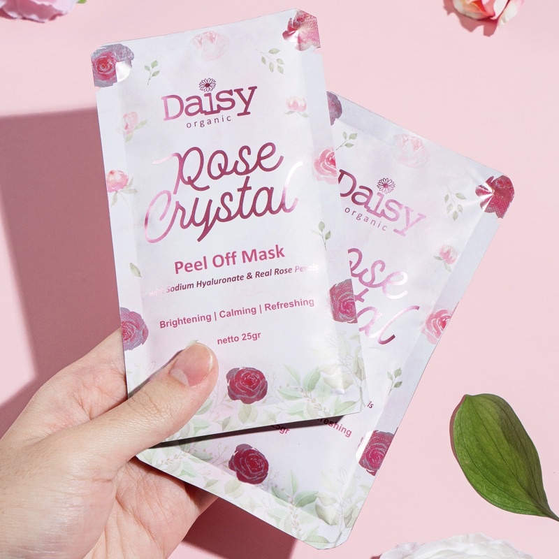 BPOM FREE SPATULA - DAISY ORGANIC ROSE CRYSTAL - MASKER WAJAH - PEEL OFF MASK