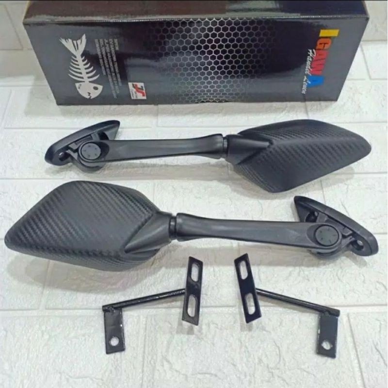 KACA SPION R25 R15 CBR150 CBR250 GSX TANGKAI PANJANG IMPORT KACA BIRU