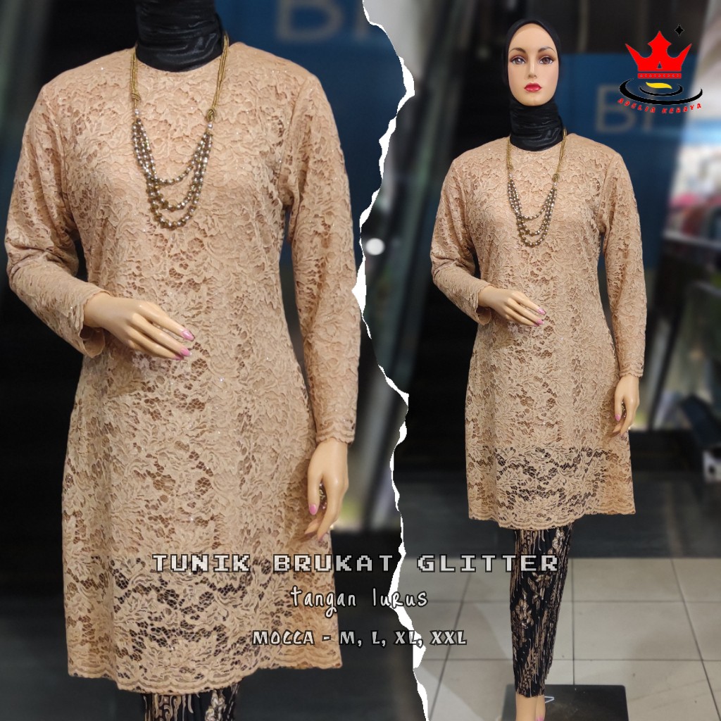 ADE&gt; SET KEBAYA BRUKAT JUMBO / KEBAYA JUMBO MODERN / TUNIK BRUKAT BIG SIZE / TUNIK BRUKAT JUMBO