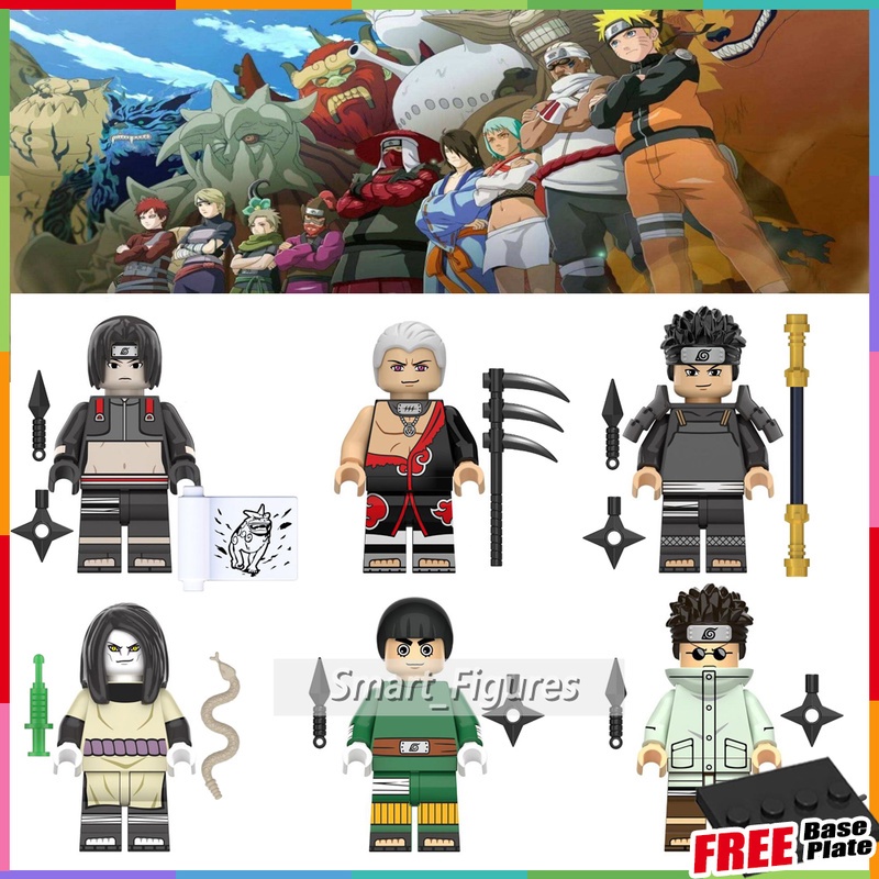 Mainan Action Figure Naruto Sarutobi Hiruzen Orochimaru Aburame Rock Lee Hidan KDL803 Untuk Hadiah