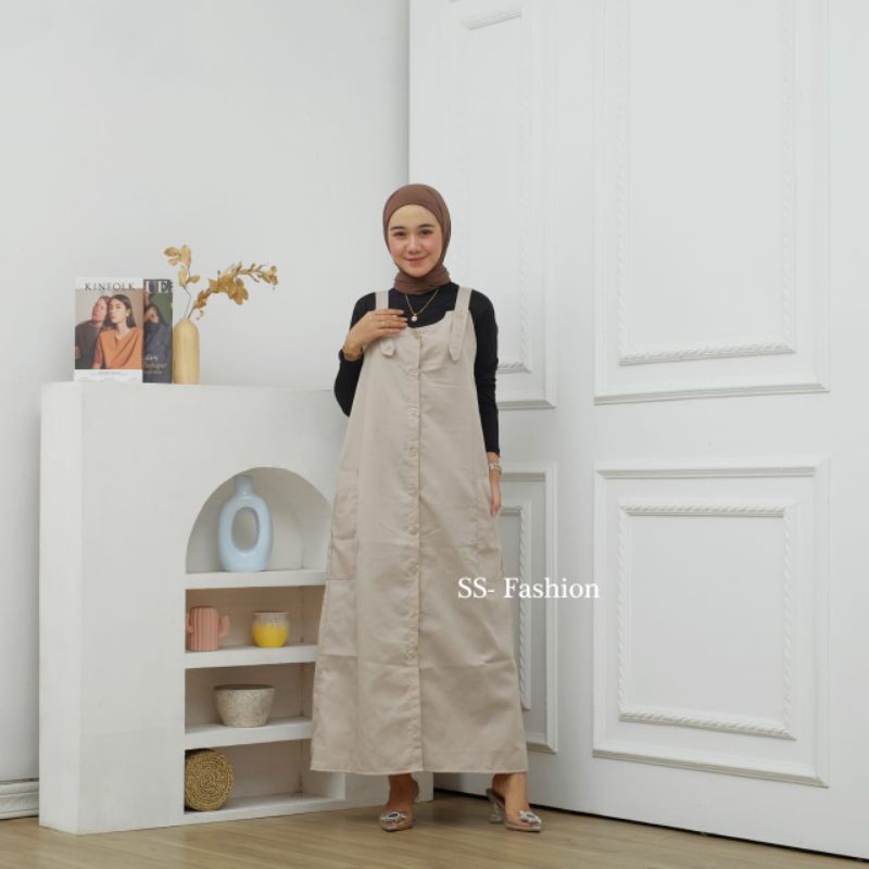 MAGGIE OVERALL PANJANG WANITA ROK PANJANG FASHION MUSLIM OVERALL