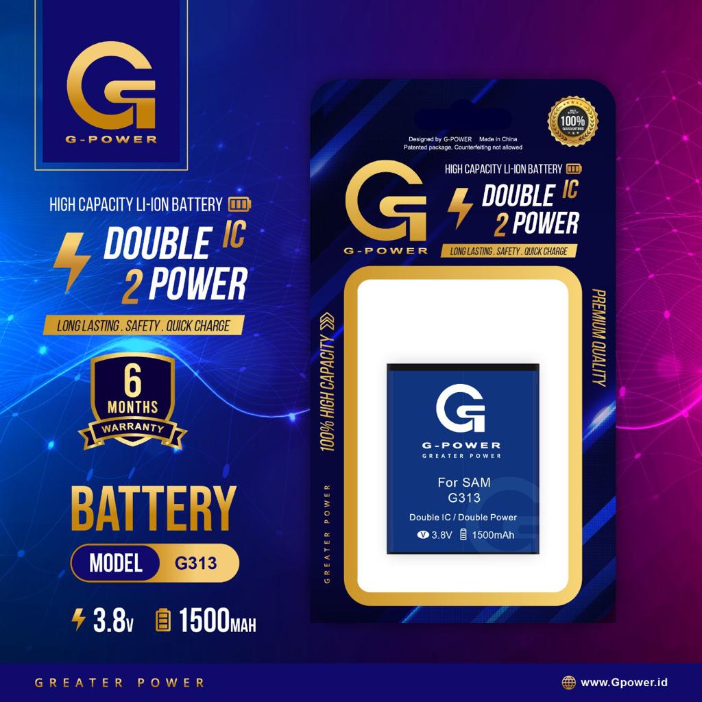 Baterai Samsung Original G-POWER Double Power J1 ACE / J110 / J120 / J1 2016 / G360 J2 / E1272 / G313 / J5 2016 / i9082