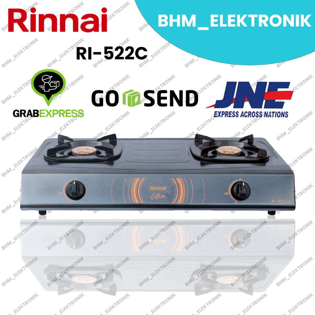RINNAI Kompor Gas 2 Tungku RI-522C - Hitam Kompor Gas Rinnai 2 Tungku RI-522C RINNAI