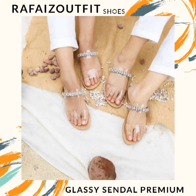 Sandal glassy premium sandal cantik sandal lucu