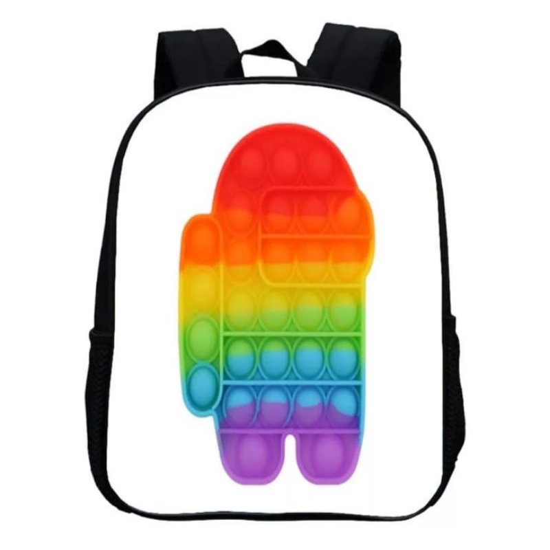 Dunia Tas Murah Tas Ransel Anak Sekolah Karakter POP IT  Terbaruh Anak Perempuan Laki laki Paud TK SD/gambar printing lucu-1