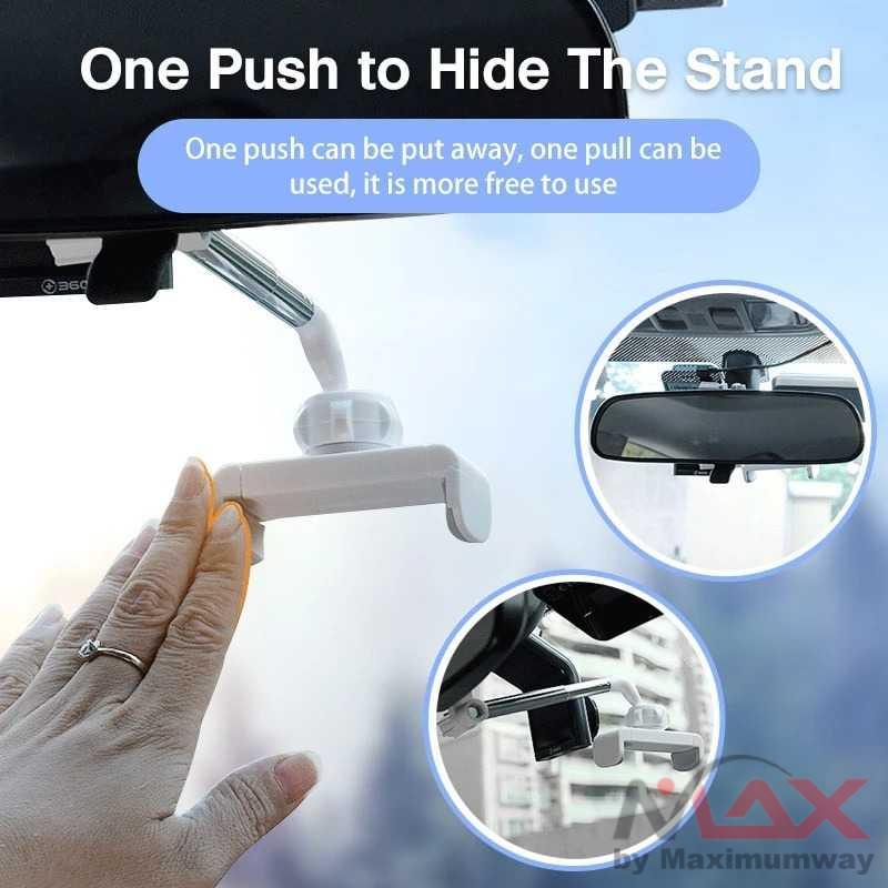 SYRINX Holder HP &amp; GPS Mobil bisa untuk Jog Belakang Car Holder Smartphone Spion Mobil Rearview Bracket Dudukan Telepon Tegakan Kaca Spion Mobil 360 Derajat Berputar Universal untuk Ponsel Pintar GPS Dudukan Telepon Cermin Mobil Dashboard Car Phone Holder