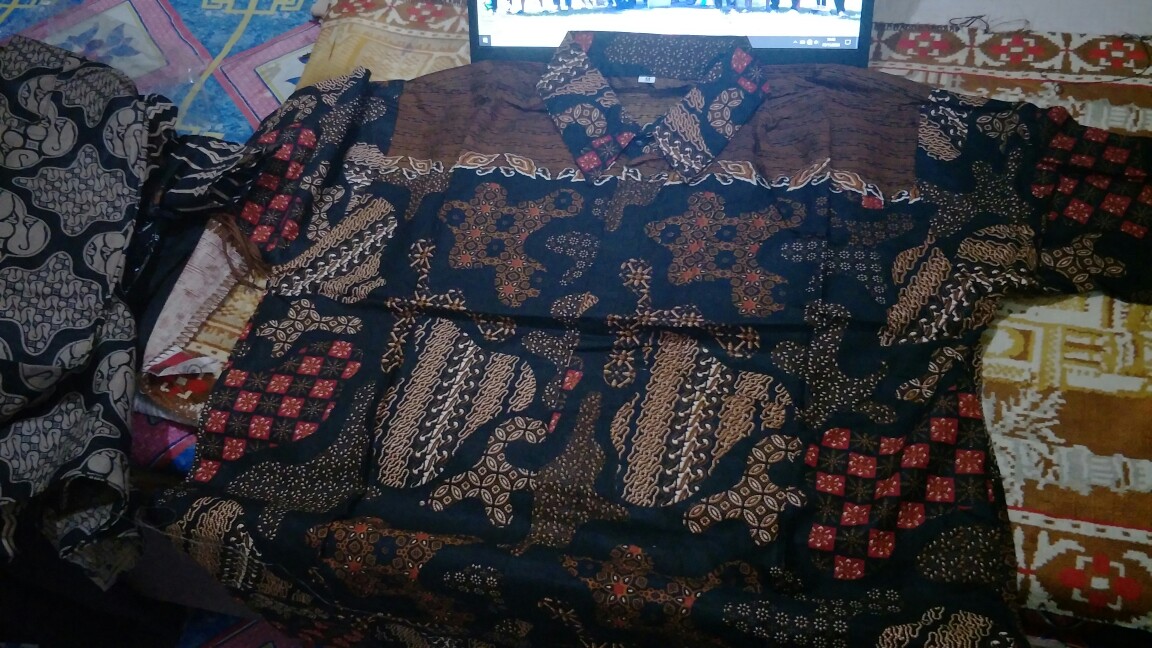 022 Zahira Batik Hrb026 Kenongo Hem Kemeja Batik Pria Lengan Pendek  Katun Primis Halus M L Xl