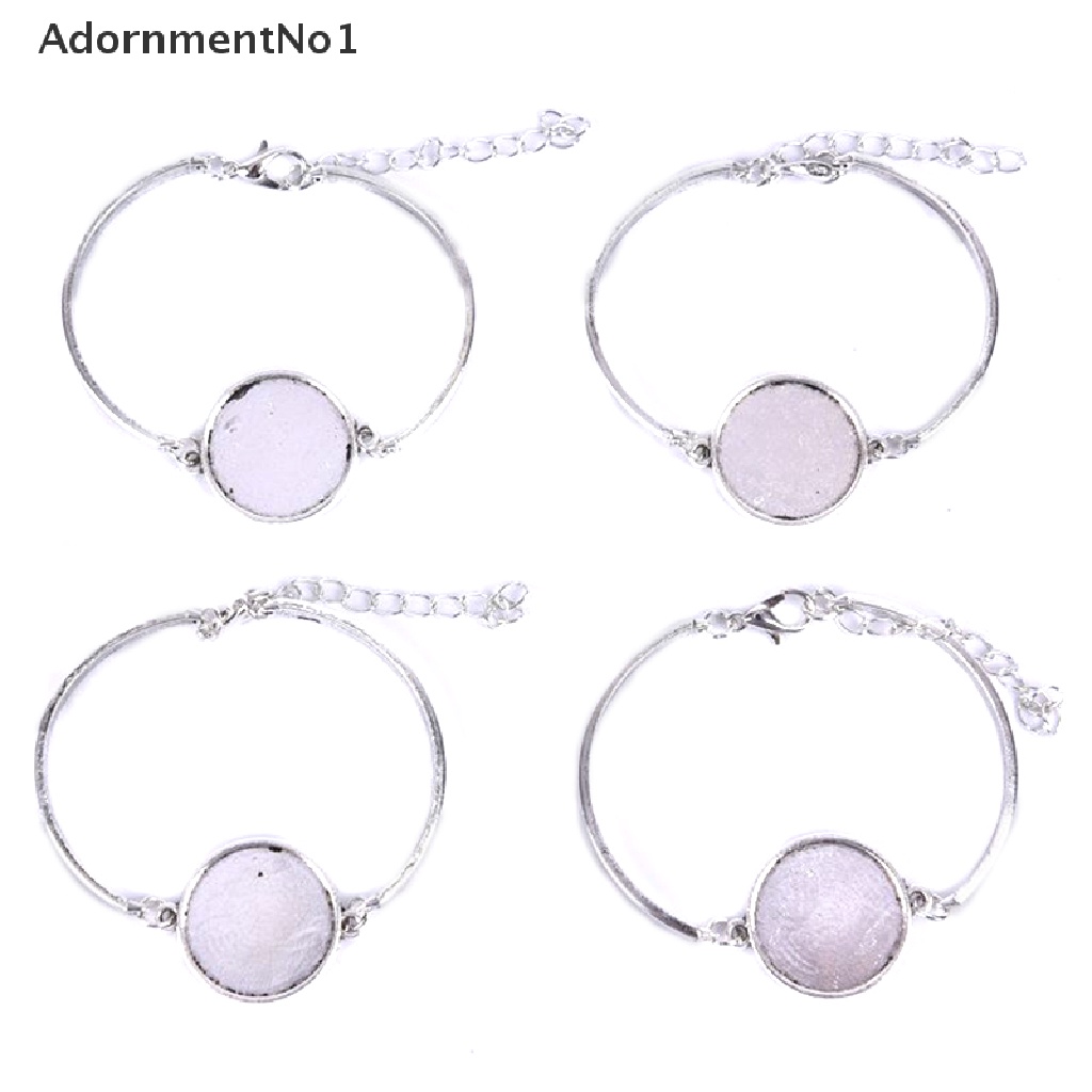 (AdornmentNo1) 4pcs / Set Base / Nampan Kosong Bentuk Bulat Gaya Retro Untuk Membuat Gelang / Perhiasan DIY