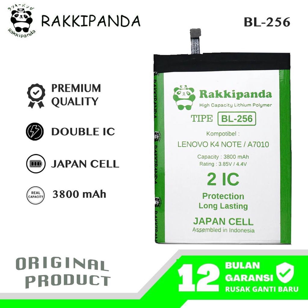 (R/K)- RakkiPanda - BL256 BL 256 Lenovo K4 Note / A7010 Batre Batrai Baterai