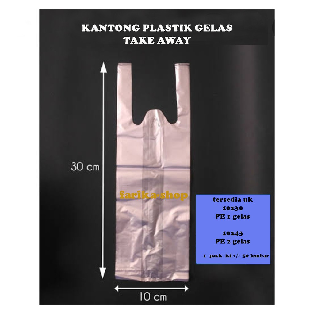 Kantong Plastik Gelas Take Away / Kresek Take Away untuk 1 gelas dan 2 gelas