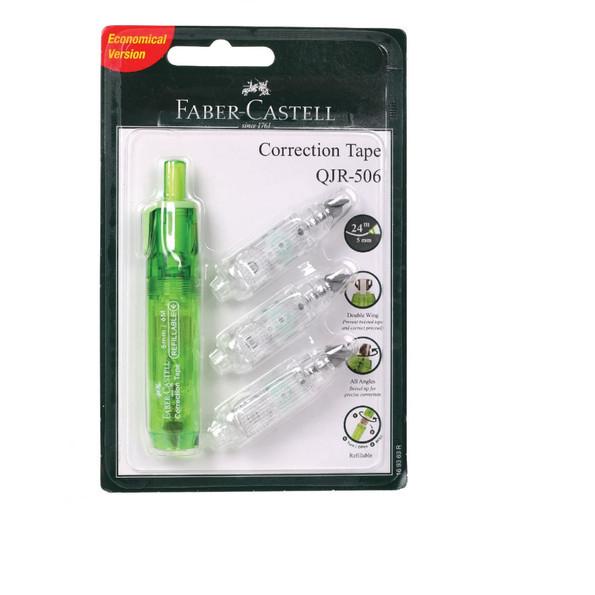 

✥ Faber-Castell Correction Tape QJR 506Barrel Green + 3 Refill ◊