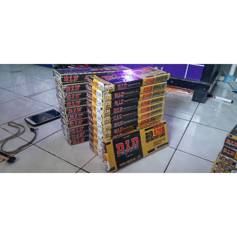 Rantai DID 428D G&G Gold 128L ori DID Japan