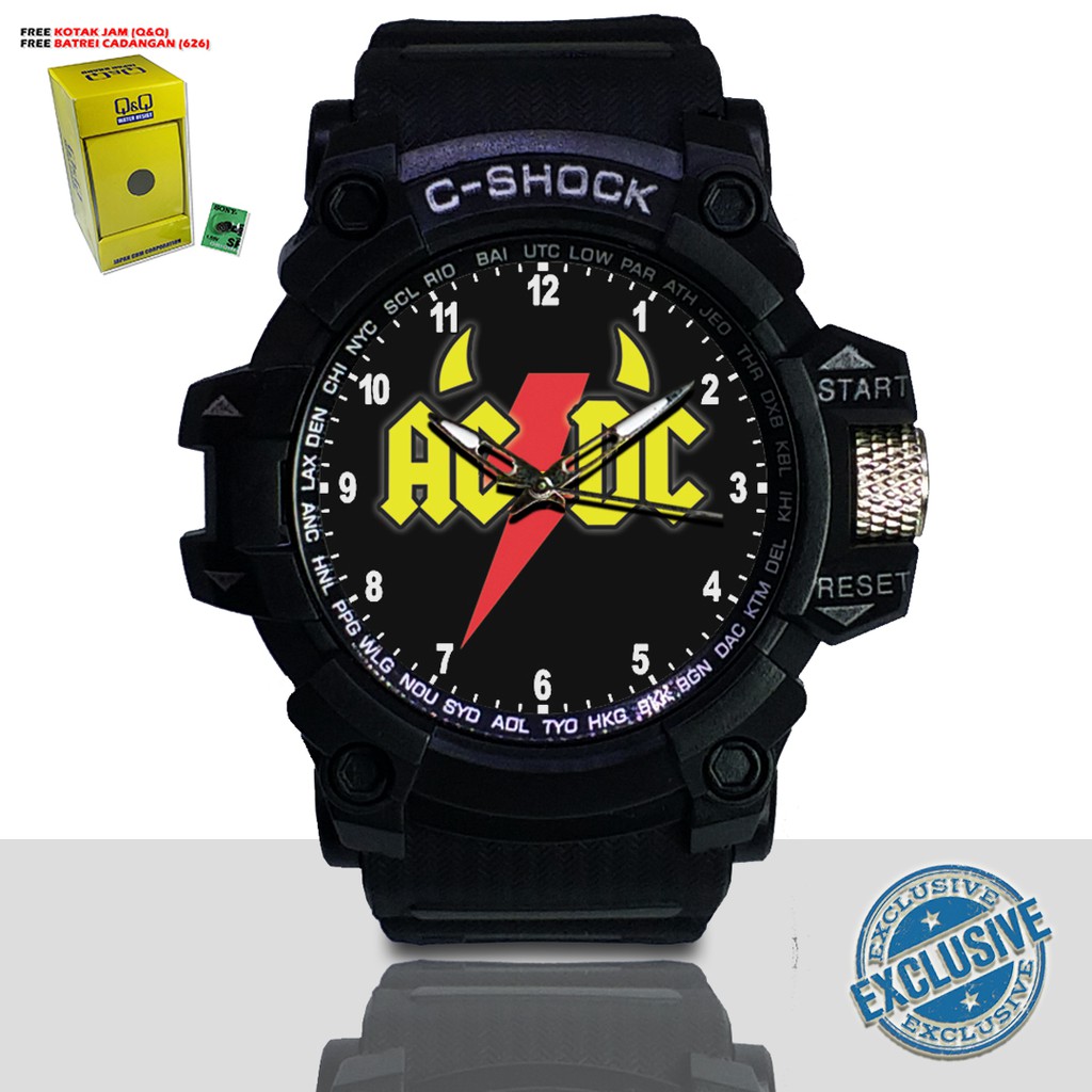 (EXCLUSIVE ) JAM TANGAN ACDC WATER RESIST FREE BOX DAN BATREI - NO.6