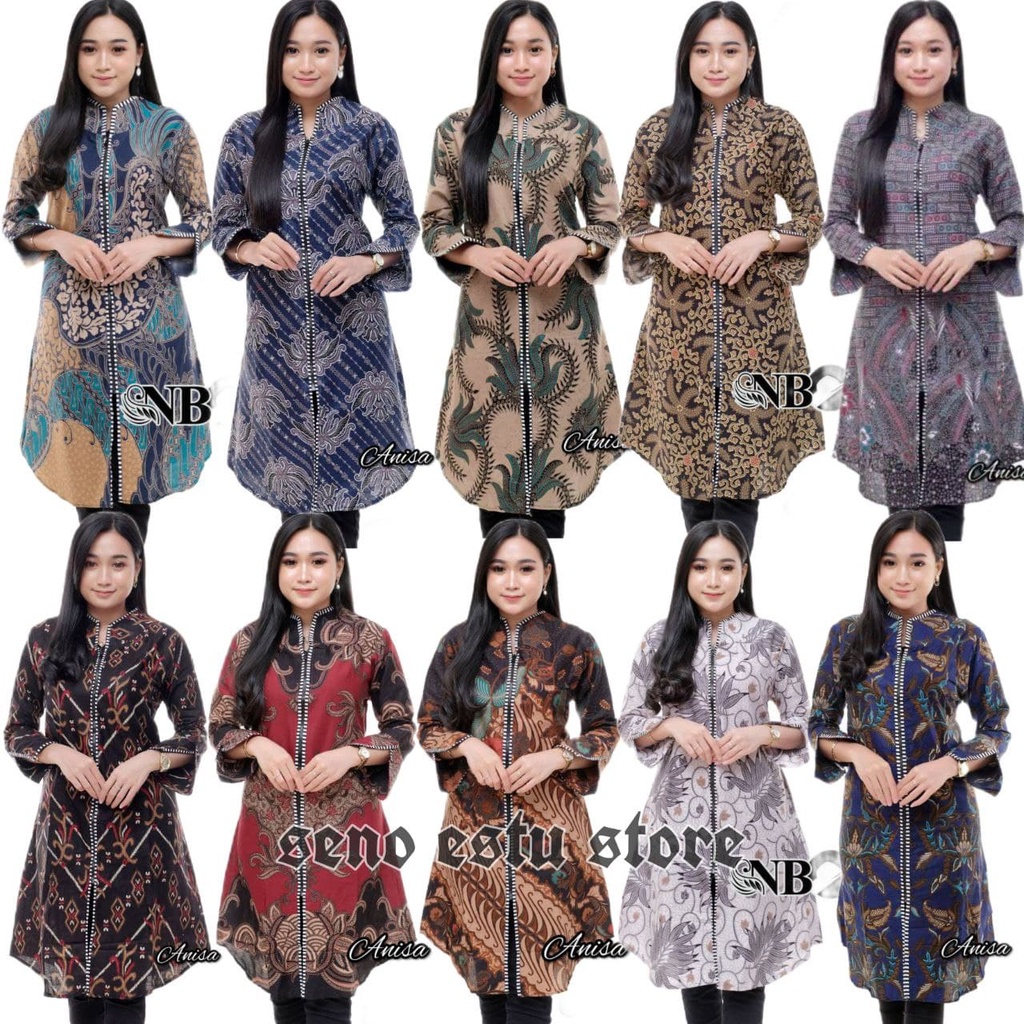 Tunik batik wanita motif polkadot motif S M L XL XXL  Jumbo LD 120