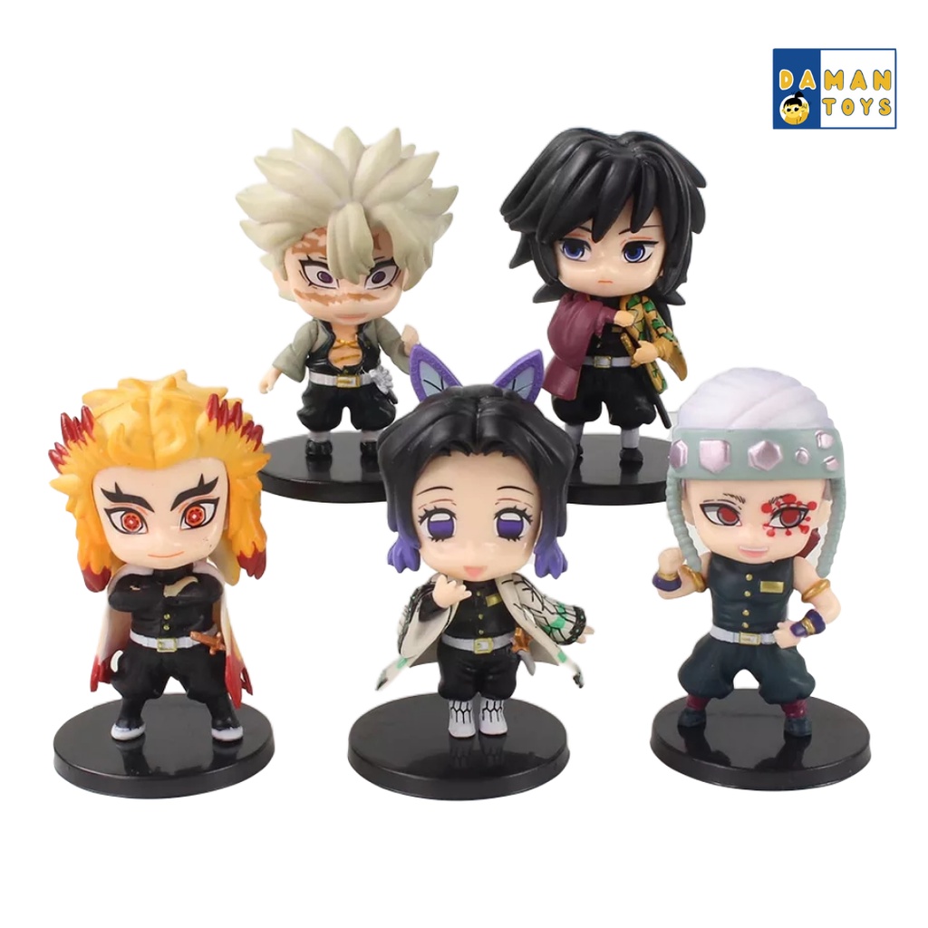 Action Figure Kimetsu No Yaiba Set Gashapon Suwarasetai 1 / Demon Slayer Figure Chibi Qversion