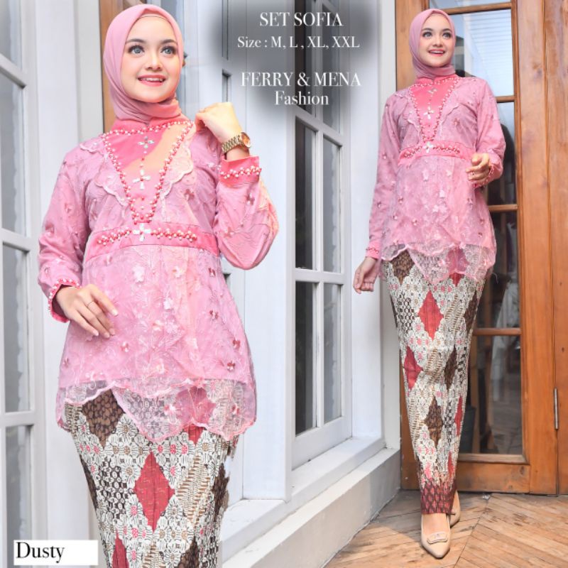 New kebaya pesta sofia//setelan kebaya wisuda//kebaya tulle modern//kebaya perpisahan