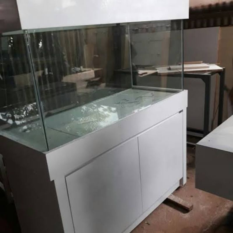 MEJA KABINET AQUARIUM AQUASCAPE  AKUARIUM 1 SET DENGAN TUTUP