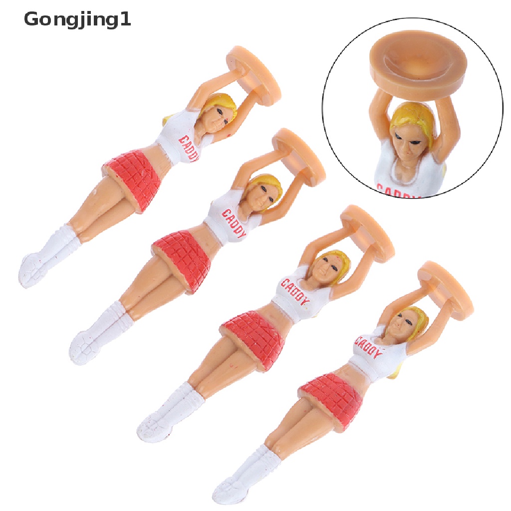 Gongjing1 4PCS / Set Holder Bola Golf Bentuk Anak Perempuan Bahan Plastik