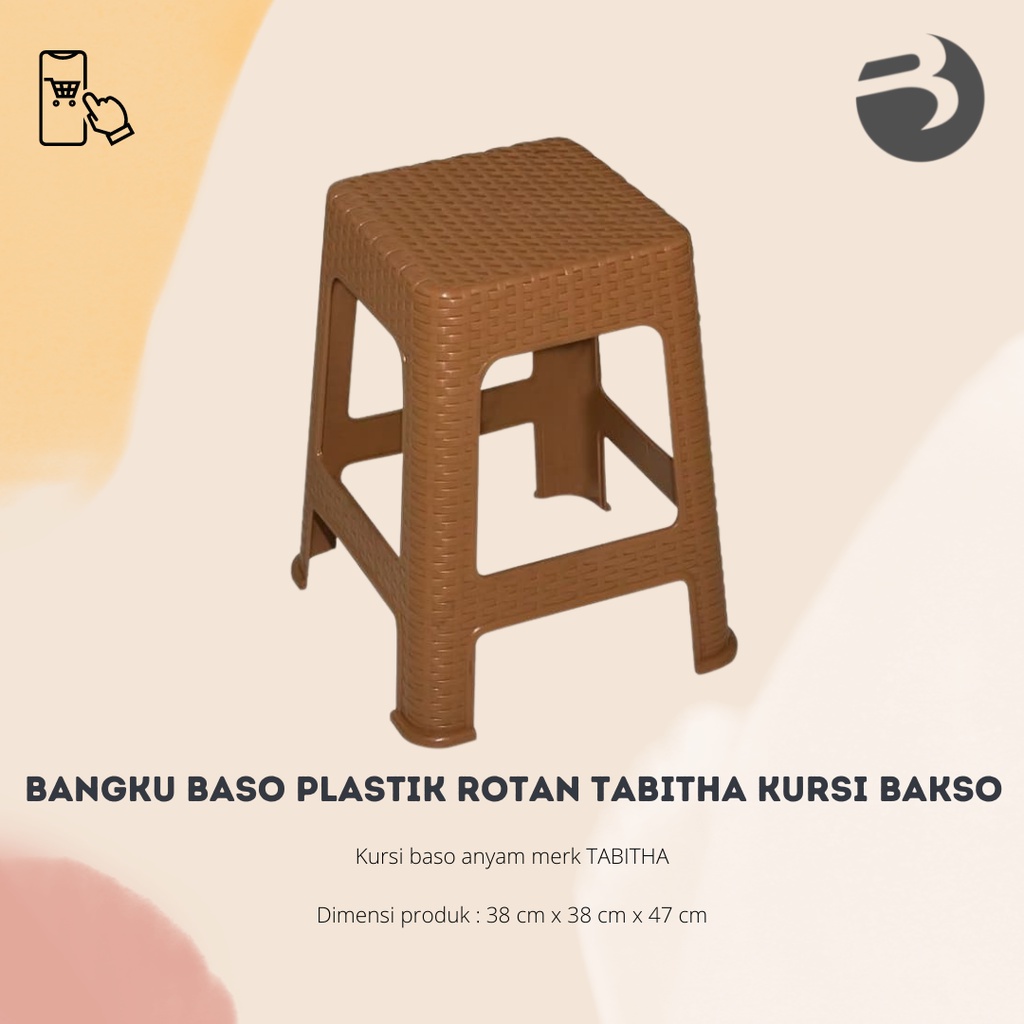 Bangku baso plastik rotan TABITHA kursi bakso