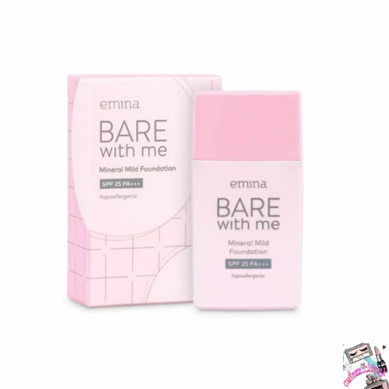 ☃️Cutezz_Ching1☃️Emina Bare With Me Mineral Mild Foundation 30ml