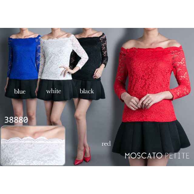 MOSCATO 38880 -43 Blus Import / Blus Brokat Merah / Atasan Wanita