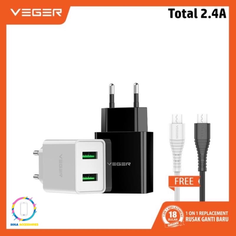 Travel Charger Veger V02 FAST CHARGING 2 Port