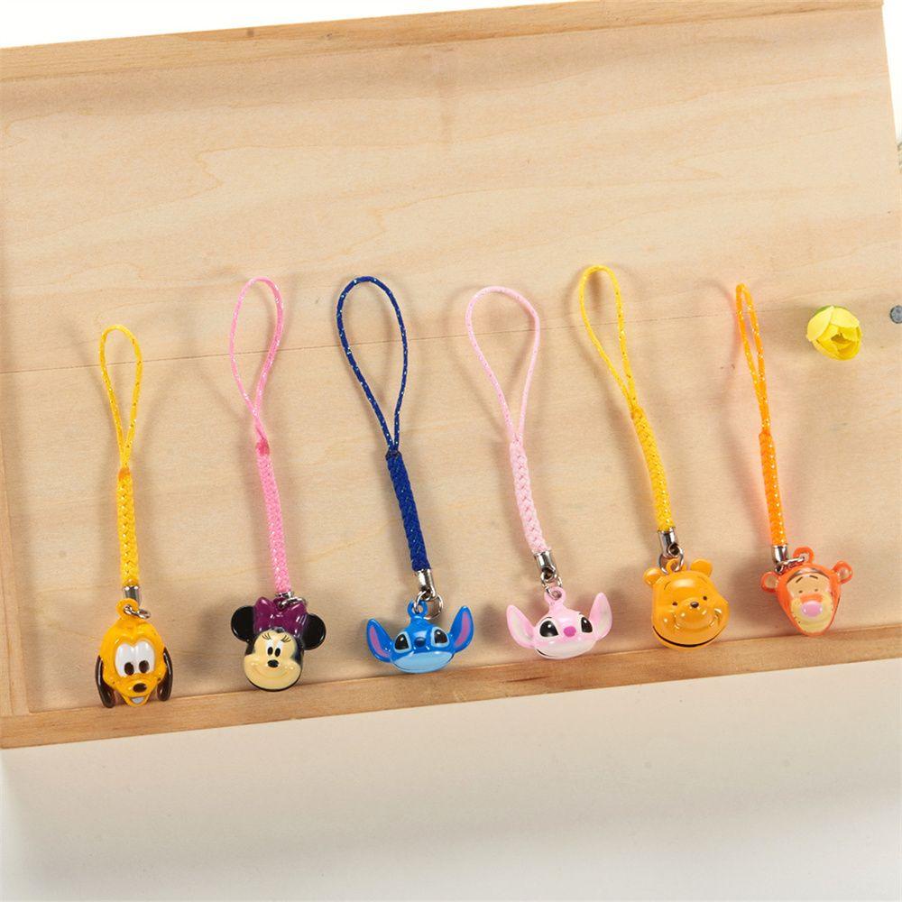 Rebuy Phone Bell Straps Aksesoris Ponsel Pesona Ponsel Pola Kartun Mickey DIY Gantungan Kunci Winnie the Pooh Phone Lanyard