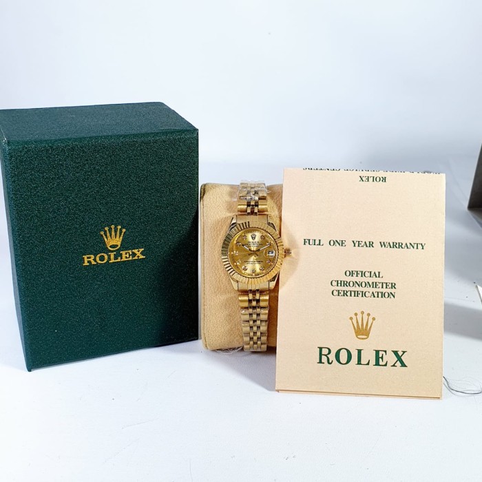 JAM TANGAN WANITA ROLEX OYSTER DATE RANTAI STAINLESS | GOLD