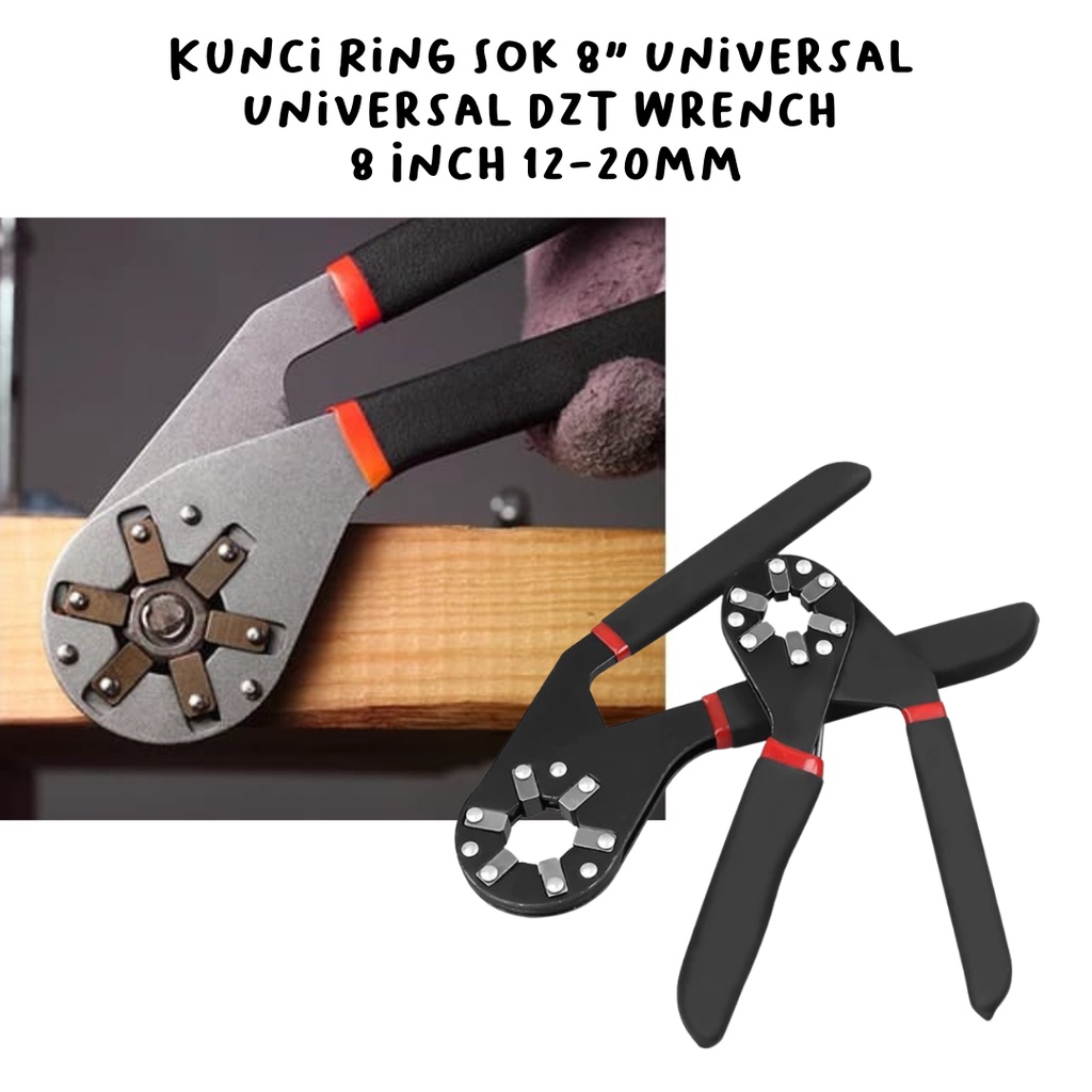 Kunci Ring Sok 8&quot; Universal - Universal DZT Wrench 8 Inch 12-20mm