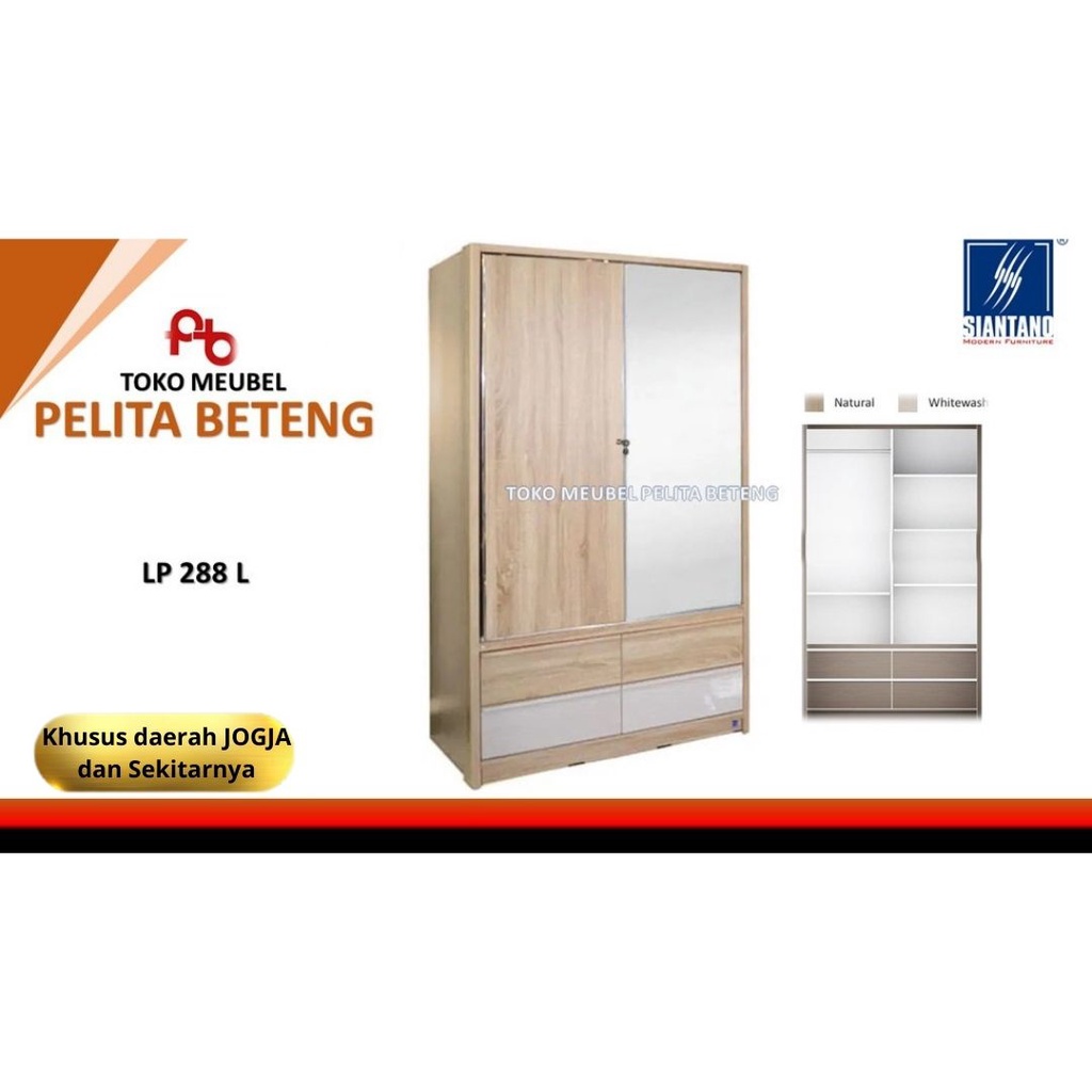 Siantano Lemari Pakaian Sliding 2 Pintu 288