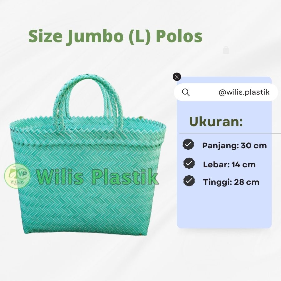 Tas Anyaman Plastik POLOS Ready Stock untuk Bingkisan Hampers Parcel Souvenir Hadiah