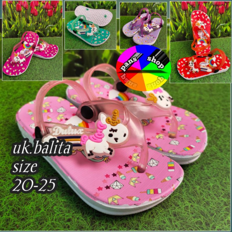 Sandal Japit tali balita UNICORN(pelangi)