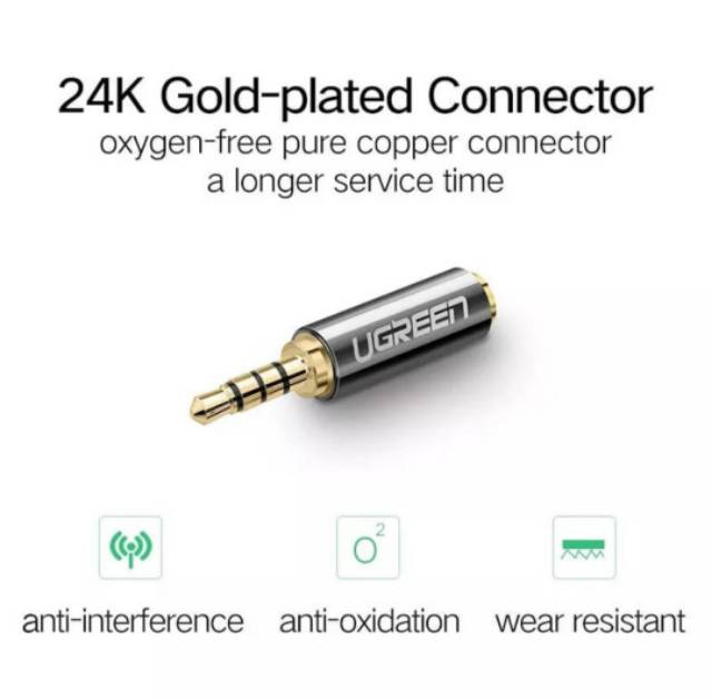 Ugreen Connector Aux 3.5mm Female to Jack 2.5mm Male High Quality Original