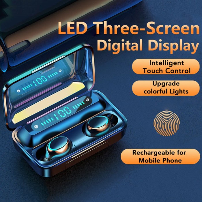 JBL TWS-F9 Bluetooth 5.0 Earphone Wireless HiFi 8D Digital LED Display