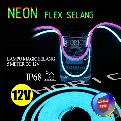 DC 12V IP68 NEON FLEX SELANG OUTDOOR INDOOR LED SELANG PANJANG 5M