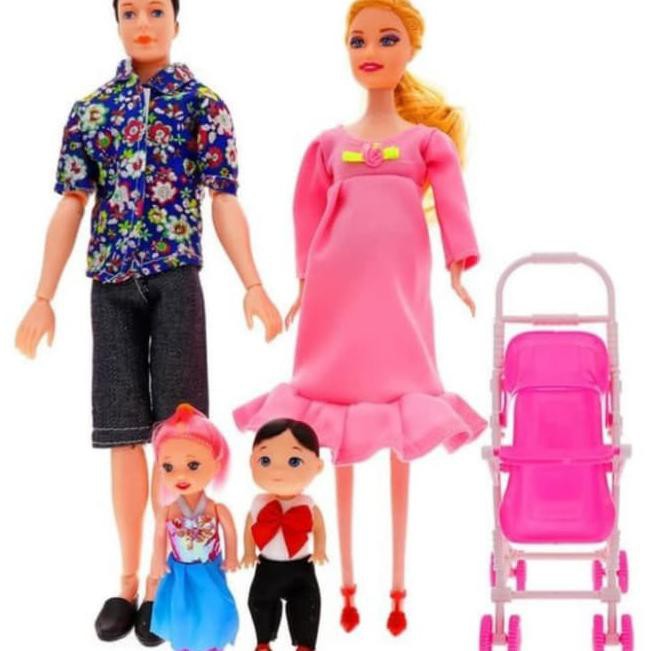 Hot Produk Paket Mainan Keluarga Barbie Ibu Hamil Set Keluarga Barbie Isi 6 Pcs Tbk