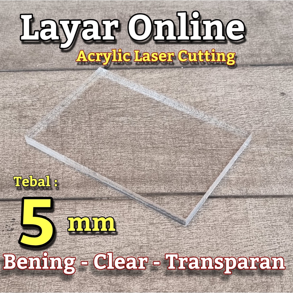 Acrylic 5mm Bening Custom Bebas Potongan Akrilik 5 mm Kustom Laser Cutting