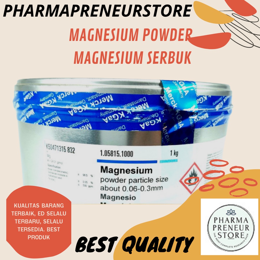 MAGNESIUM POWDER / MAGNESIUM SERBUK PRO ANALISA 3 GRAM KEMASAN MERCK BEST QUALITY